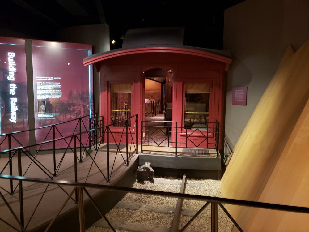 Train in Glenbow Museum Photo of a train in Glenbow Museum. One of the coolest exhibits in Glenbow Museum in my opinion, the train! Photo Credit: Meimei