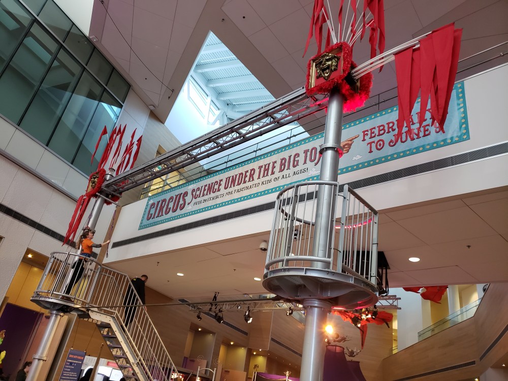 A photo of the high wire attraction.