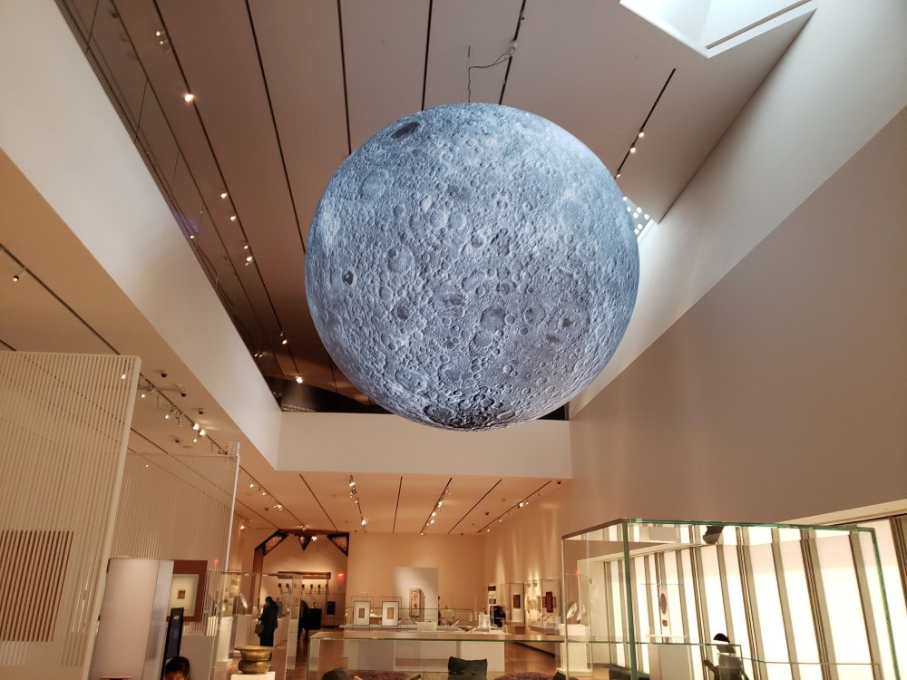 A photo of the moon sculpture. Photo Credit: Meimei